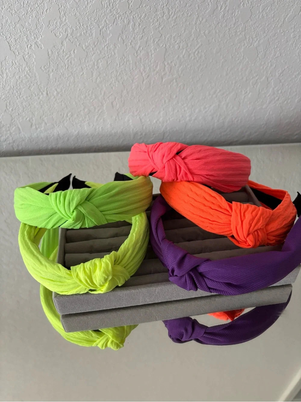 🌈✨ Neon Knot Headbands Set Bright Pink Orange Green Purple NWT Cute Fun